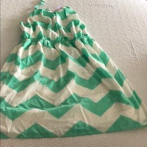Chevron styled mint green and white dress!